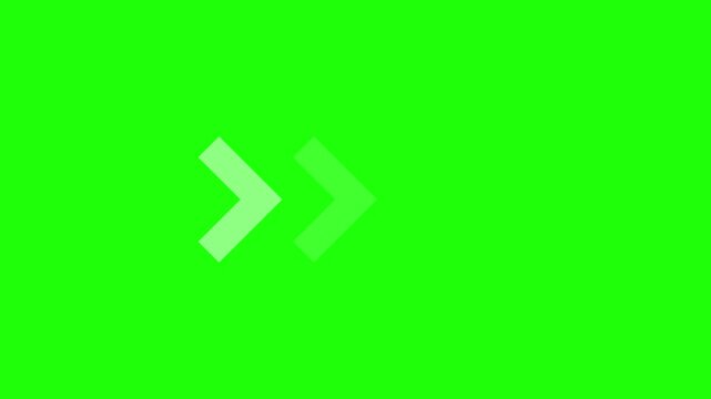 Forward Arrow Animation on Green Screen Direction Navigation Concept