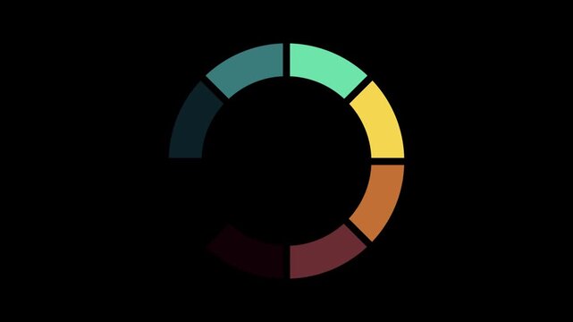 Circular Progress Ring Animation on Dark Background Loading Status Indicator