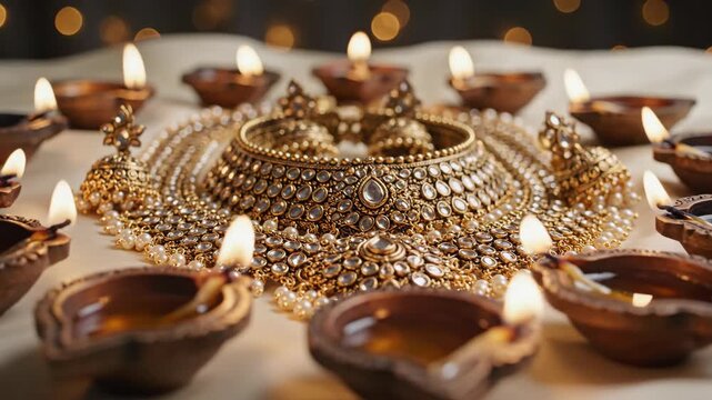 Elegant Indian Gold Jewelry with Traditional Kundan and Meenakari Detailing for Festivals and Special Occasions