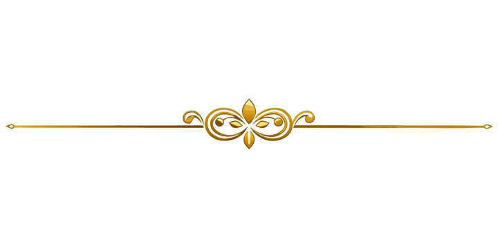 Elegant gold decorative divider and ornate floral border, vector