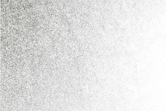 Black halftone sand gradation in noisy gradient dotted background. Grainy vignette frame with stipple effect. Grunge fade with vector dust effect.