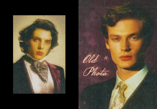 Old Tinted Poster Photo Card Mockup