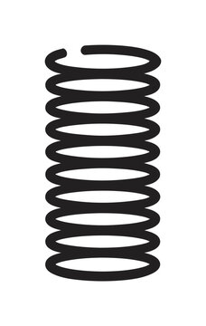 Vector graphic of a coiled spring on a plain white background is shown here