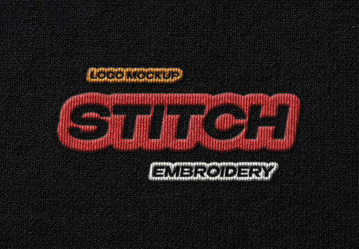 Embroidery Label Effect Mockup