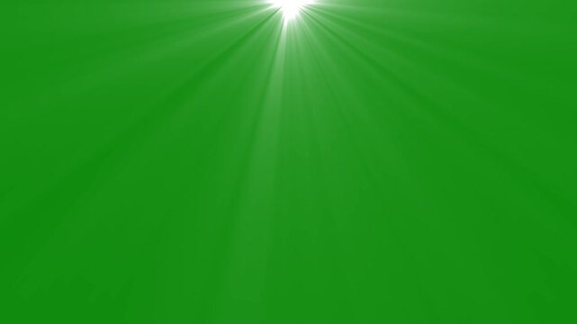 White light beams on green screen background. Overlay, light transition, effects sunlight, lens flare, light leaks. 4k video.