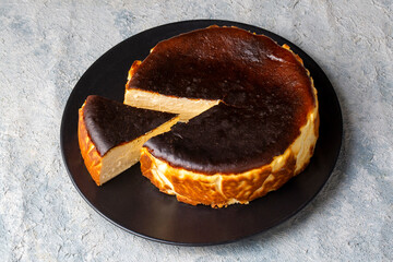Obraz premium San Sebastian Cheesecake close up photo