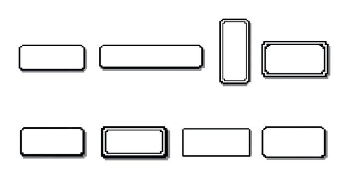 Retro pixel art rectangles in monochrome design