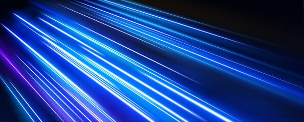 Dynamic glowing arcs flow across a dark space, forming loops of motion and intensity. Particles pulse along paths. Ideal for digital vector. © Ole moda