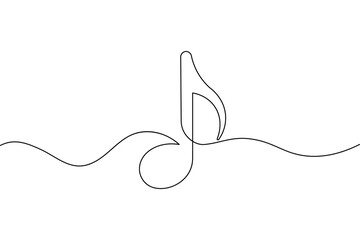 Obraz premium Music note icon in single line art style for minimalist design