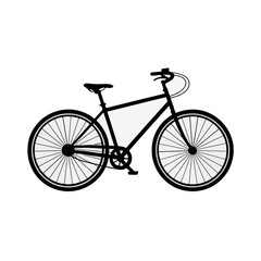 Fototapeta premium Cycling Silhouette: A sleek, minimalistic bicycle silhouette against the simple backdrop. Perfect for representing concepts of transportation, lifestyle, and outdoor activity. 
