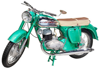 Retro old motorcycle isolated on transparent