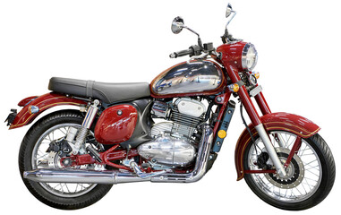 Retro old motorcycle isolated on transparent