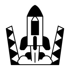 Fototapeta premium Launch space plane icon