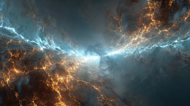 Glowing crystal tectonic plates collide, sending fractal shockwaves in slow motion.