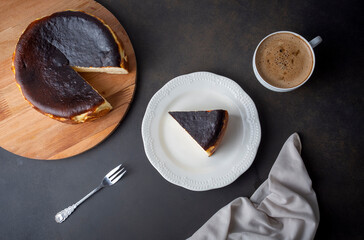 Fototapeta premium San Sebastian Cheesecake close up photo