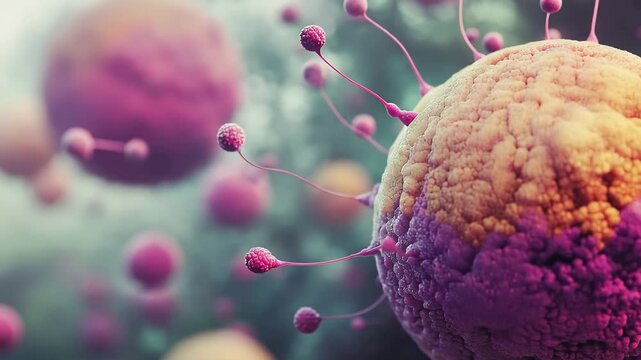 Colorful abstract spherical globules floating in a mysterious environment create an intriguing visual display, Abstract spherical globules