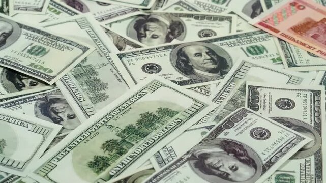 Falling world international banknotes currencies symbolizing currency global finance economic exchange, traditional cash money background, US Dollar money,euro, Chinese Yuan, UAE Dirham, Russian ruble