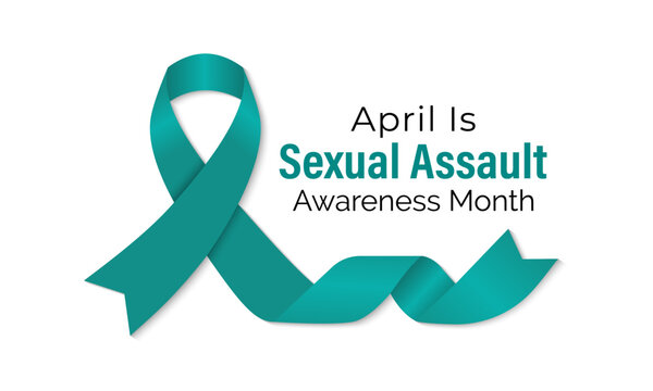 Vector illustration of Sexual Assault Awareness Month in April, an annual campaign promoting education and prevention of sexual violence. Banner poster, flyer and background design template.