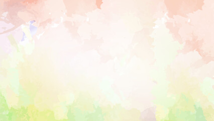 Abstract pastel watercolor texture background with pink and yellow paint splashes
