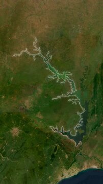 Lake Volta Map Loop Animation In Vertical