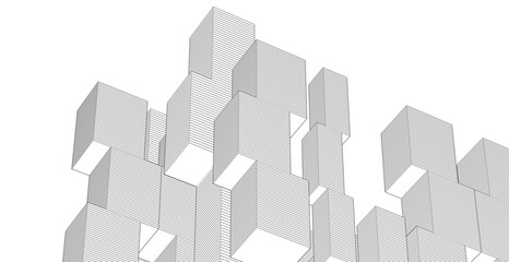 Obraz premium abstract architecture modular construction 3d 