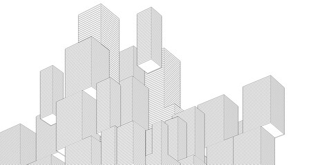 abstract architecture modular construction 3d	