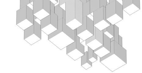 Fototapeta premium abstract architecture modular construction 3d 