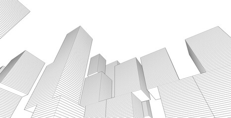 abstract architecture modular construction 3d	