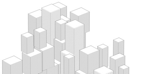Fototapeta premium abstract architecture modular construction 3d 