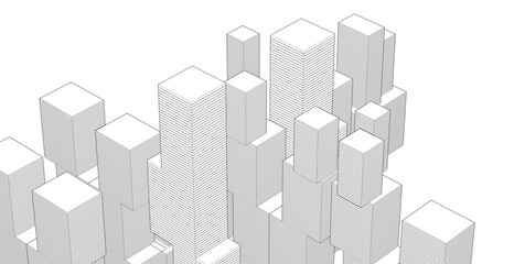 Fototapeta premium abstract architecture modular construction 3d 