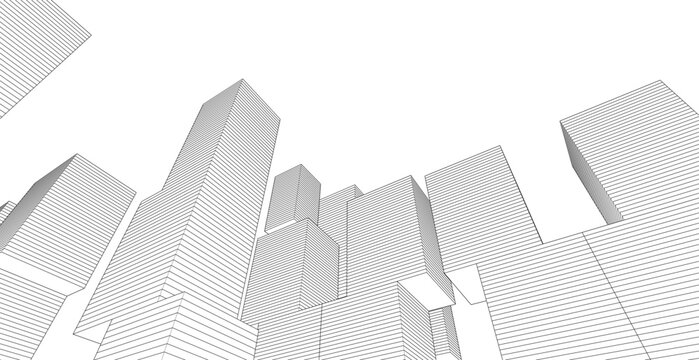 abstract architecture modular construction 3d	