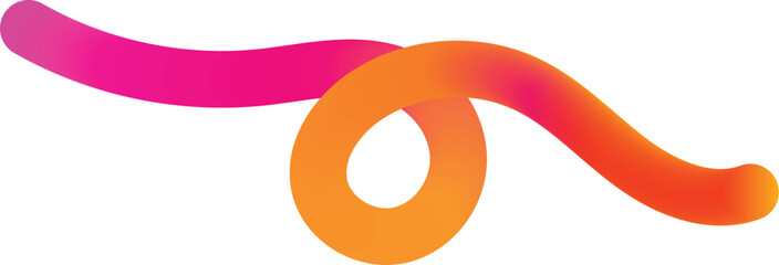 Obraz premium Illustration of abstract colorful gradient swirl or ribbon shape