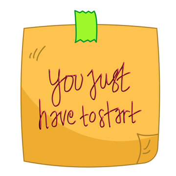 Cute hand drawn self-affirmation lettering notes
