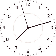 Fototapeta premium Mechanical clock round face. Timepiece circle icon