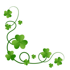St. Patrick's Day Corner Border Clover