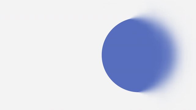Abstract Blue Circle with Dynamic Motion Blur and Soft Shadow on White Background.