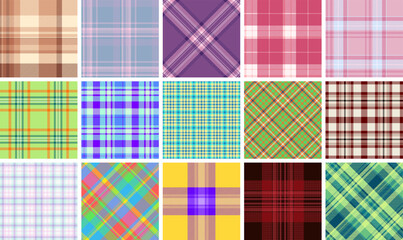 Plaid pack designed for heritage-inspired fashion and textiles. Vector tartan designs suit apparel, scarves, blankets, and digital papers.
