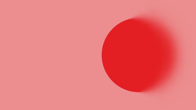 Minimalist Red Sphere on Pink Background with Soft Dynamic Blur Shadow. Abstract Geometric Background with Red Ball and Smooth Motion Blur Effect. Modern Concept Design featuring Red Sphere.
