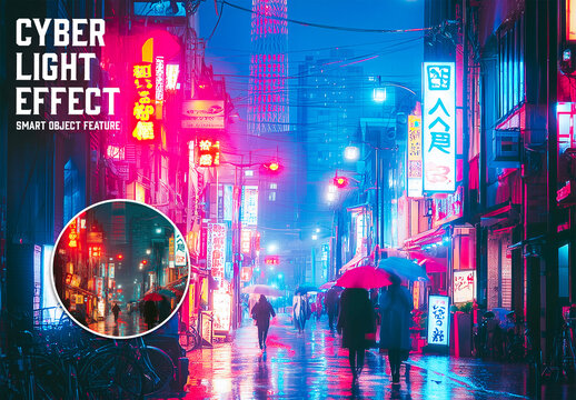 Cyberpunk Neon Street Night Light Effect