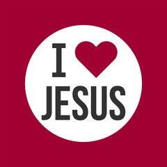 I Love Jesus Christian Faith Badge Graphic Design