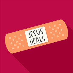 Jesus Heals Bandage Christian Faith Graphic Design