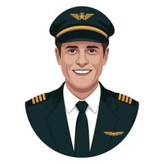 vector illustration of a pilot