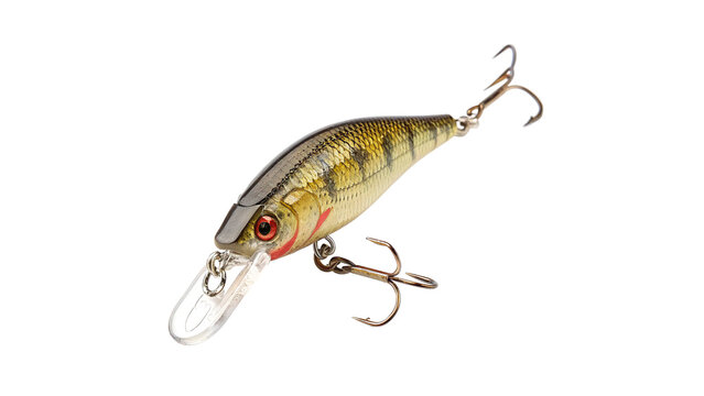 Colorful fishing lure for angling isolated on transparent background