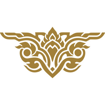 Thai Art traditional asian luxury line art  Decorative  lai Thai Pattern flat Illustration element graphic design Thai Floral Pattern