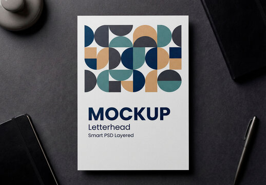 Stationery Desk Paper Mockup