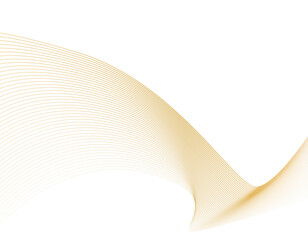 曲線・流線・ウェーブ　バナー背景　金　2