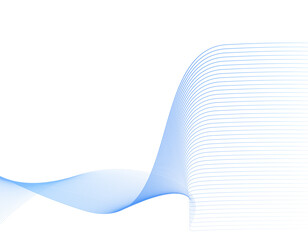 曲線・流線・ウェーブ　バナー背景　青　1