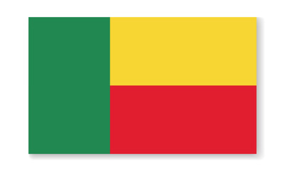 Obraz premium Benin national flag in flat style. Vector flat illustration.