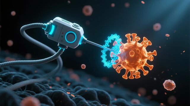 Surgery technology with smart tools precision safety operating medical procedure targeting virus cells advanced treatment healthcare equipment for improved health outcomes