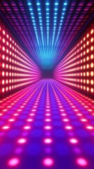 Vibrant tunnel of light illuminates pathways with dazzling colors and bright energy.